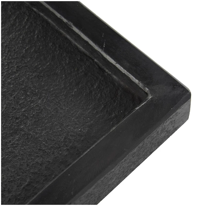Black Marble Minimalistic Textured Square Trays, 2ct.