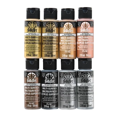 FolkArt® Metallic Satin Acrylic Craft Paint 8 Color Set