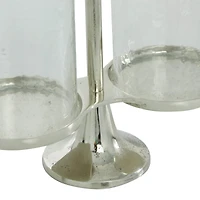 14" Silver Aluminum Traditional Candle Holder Lantern