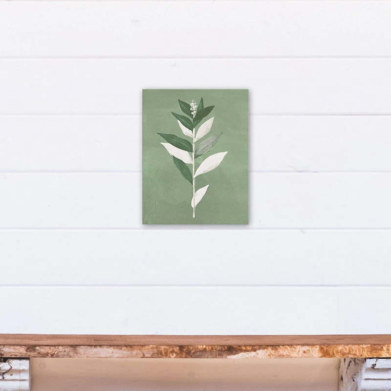 Painted Sage Leaves 11" x 14" Canvas Wall Art
