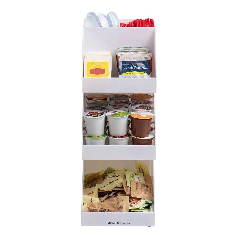 Mind Reader White 3-Tier Coffee and Tea Condiment Organizer
