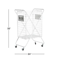 White Metal Farmhouse Storage Basket