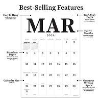 TF Publishing 2024 Medium Art Poster Wall Calendar