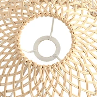 Hello Honey® Modern Boho Floor Lamp with Marble Base & Rattan Shade