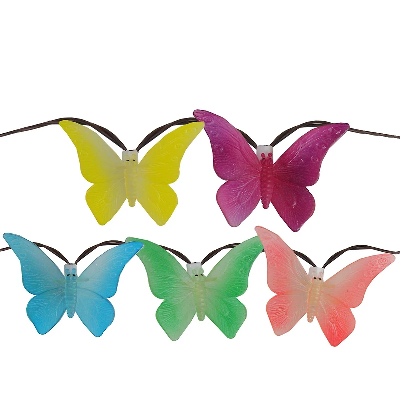 10ct. Multicolored LED Butterfly Garden Patio String Lights