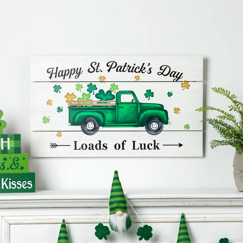 Glitzhome® 24" St. Patrick's Truck Wooden Wall Décor