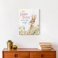 Easter Bunny On His Way 11" x 14" Canvas Wall Art