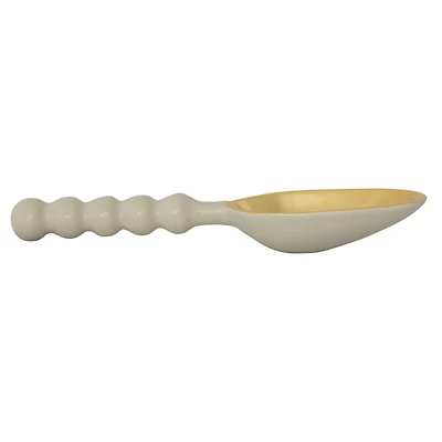 Hello Honey Enameled Aluminum Scoop with Ball Handle, Gold Finish, Mint Color