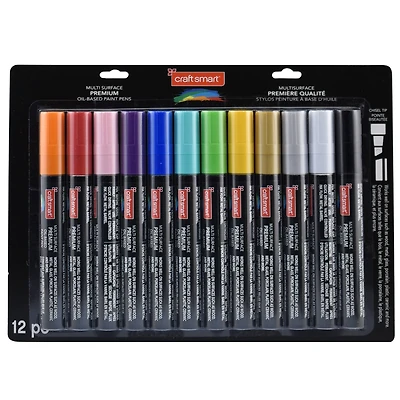 6 Packs: 12 ct. (72 total) Premium Chisel Tip Oil-Based Paint Pens by Craft Smart®