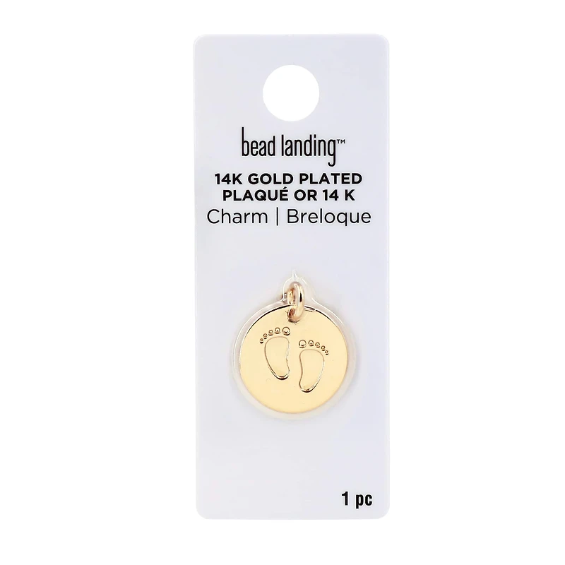 14K Gold Plated Footprints Charm by Bead Landing™