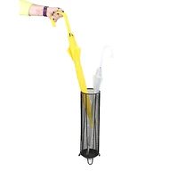 Mind Reader Black Round Metal Mesh Umbrella Stand