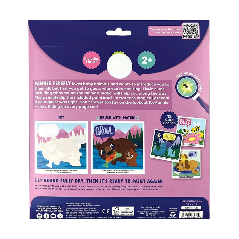 OOLY Water Amaze Baby Animals Water Reveal Boards