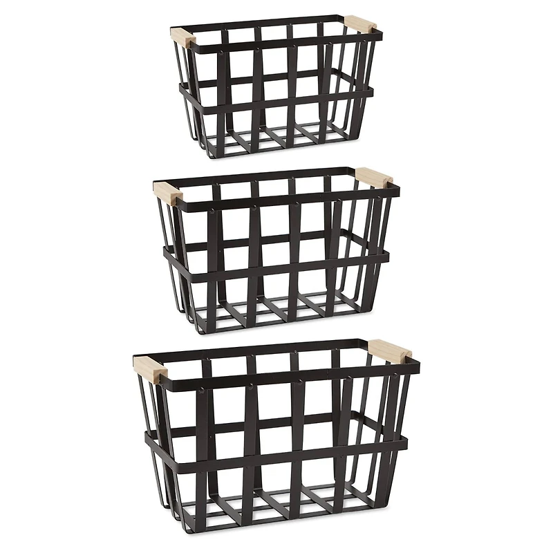 DII® Black Metal Urban Modern Basket Set