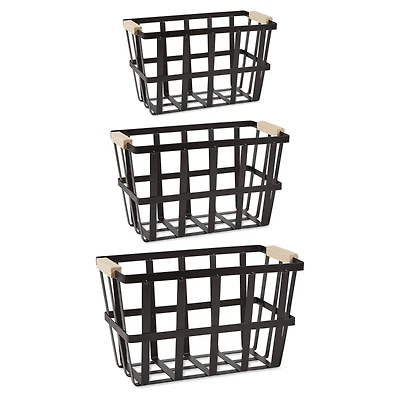 DII® Black Metal Urban Modern Basket Set