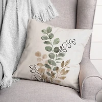 Sage Tan Leaves 18" x 18" Indoor/Outdoor Pillow