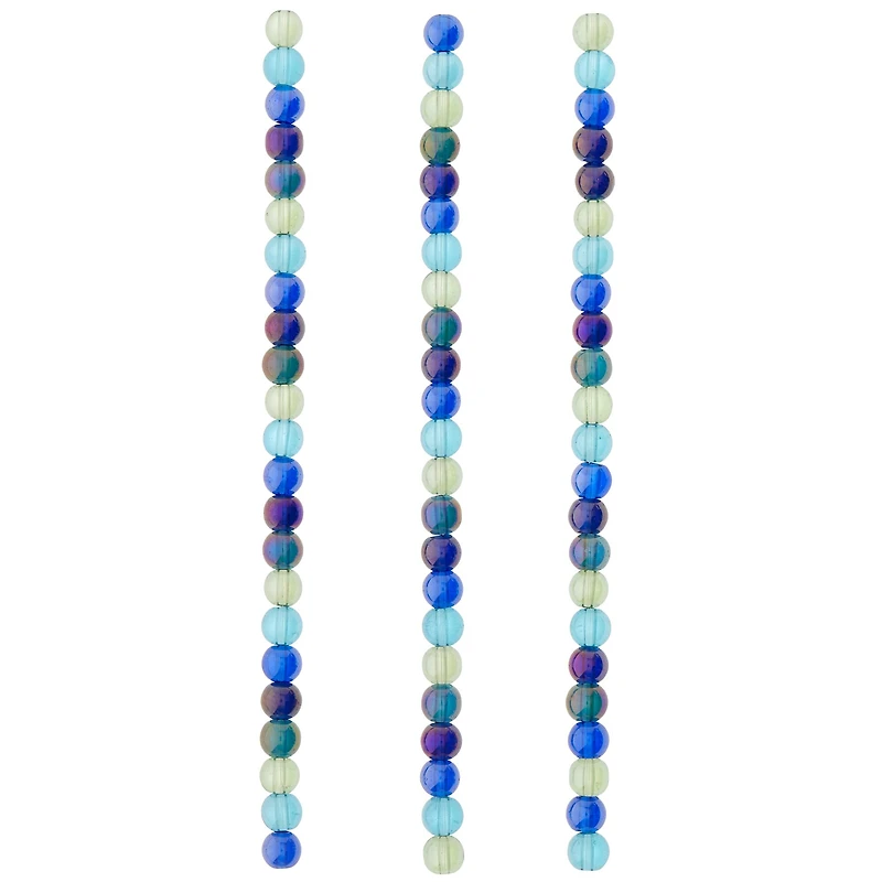 Aqua Mix Clear Glass Beads, 6mm by Bead Landing™