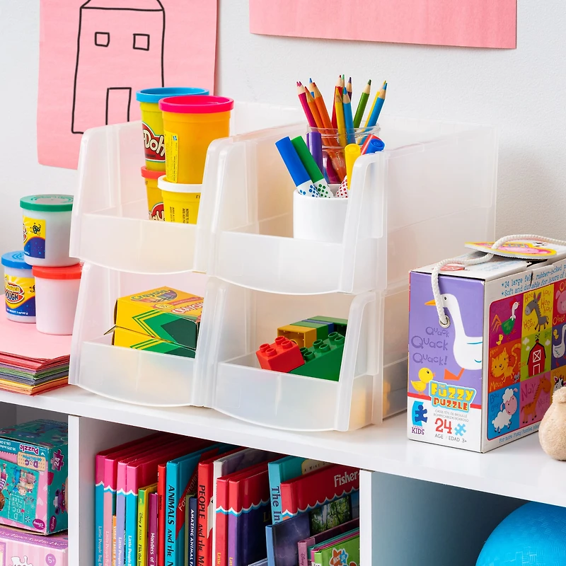 IRIS Medium Clear Plastic Stacking Bin