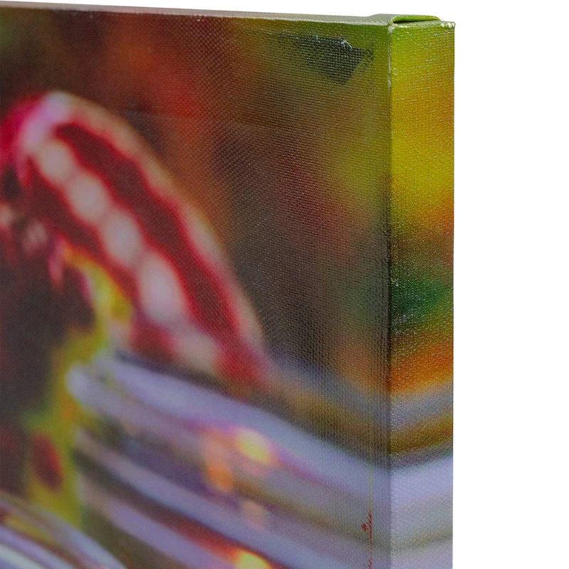 LED Lighted Fall Candle With Berries Canvas Wall Art