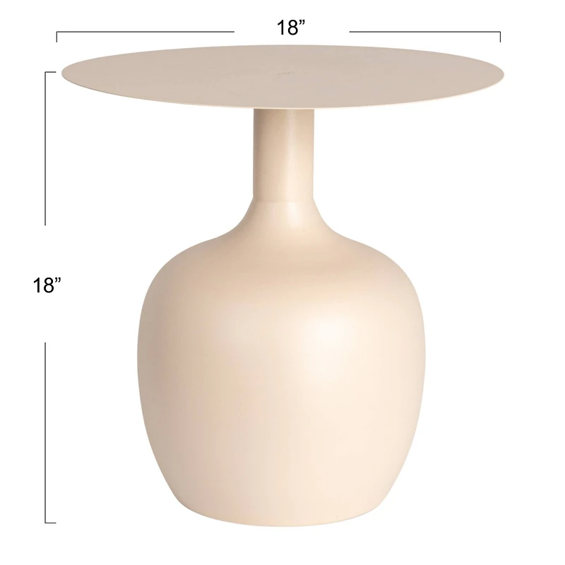 Hello Honey® Cream Chic Metal Round Side Table