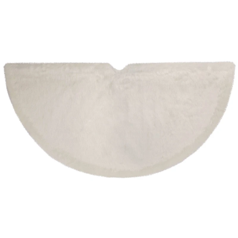 Polar Bear Faux Fur Christmas Tree Skirt - 48" - White