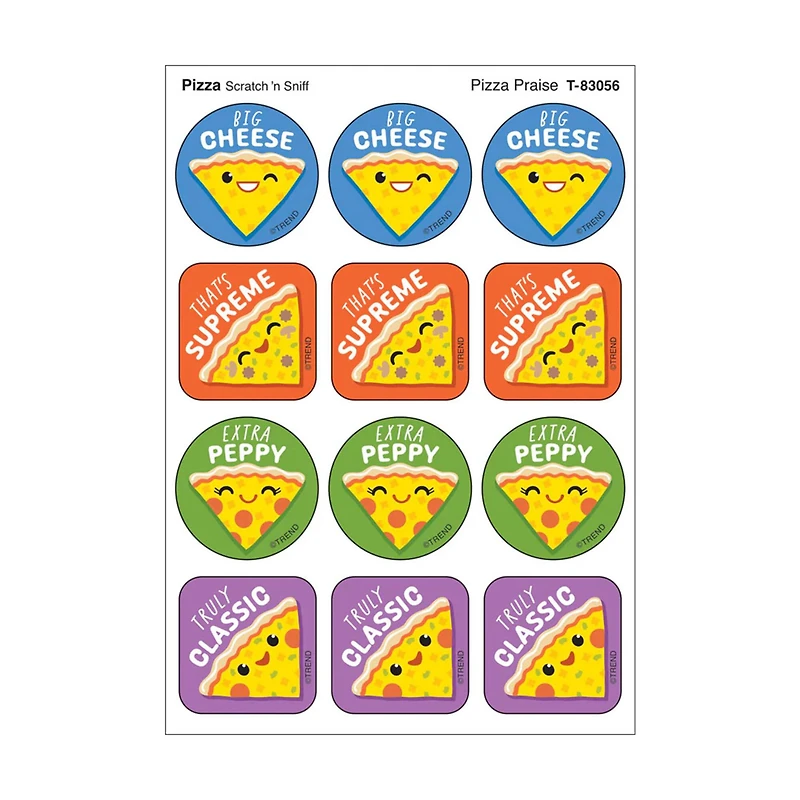 TREND Enterprises® Pizza Praise, Pizza Scent Scratch 'n Sniff Stinky Stickers®, 48 Per Pack, 6 Packs total of 288