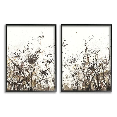 Stupell Industries Watercolor Field of Grassy Weeds Brown Tan Painting in Frame Wall Art