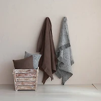 Hello Honey® 24" Gray Brushed New Zealand Wool Striped Lumbar Pillow