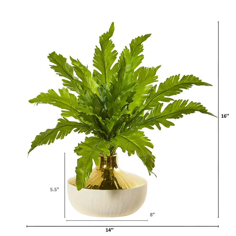16" Fern in Designer Vase