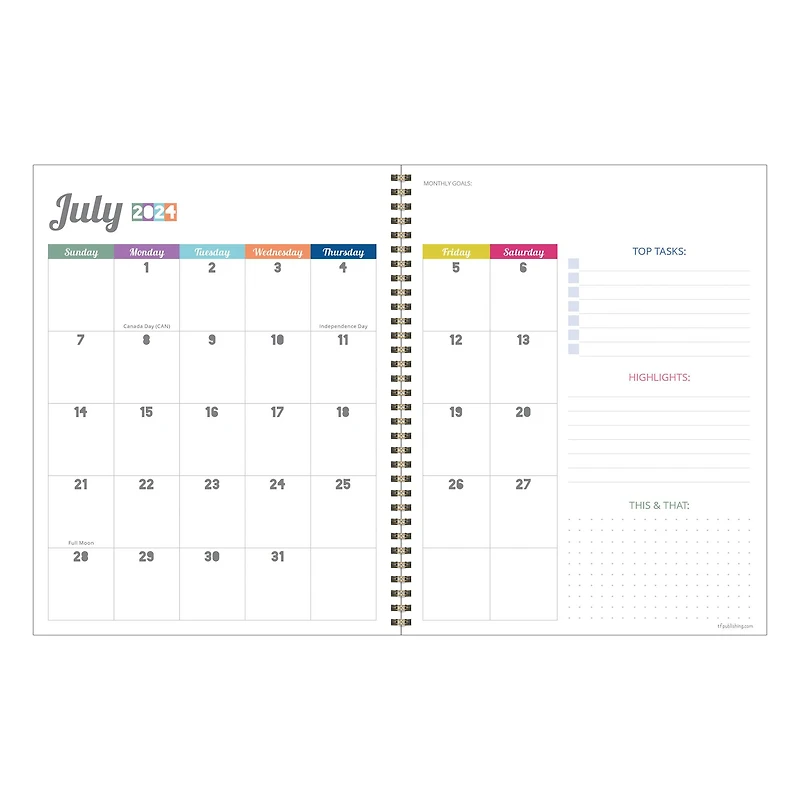 TF Publishing 2024 - 2025 Groovy Large Spiral Planner