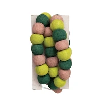 Hello Honey® 6ft. Tan & Green Wool Felt Ball Garland