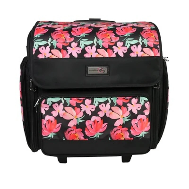 Everything Mary Floral Deluxe Papercraft Rolling Craft Case