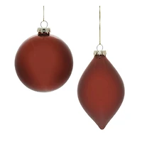 Red Glass Ball Ornaments Set