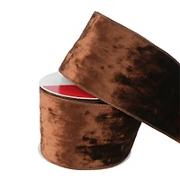 3.5" x 21ft. Brown Wired Velvet Ribbon by Celebrate It®