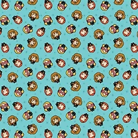 Harry Potter™ Aqua Kawaii Girls Toss Cotton Fabric