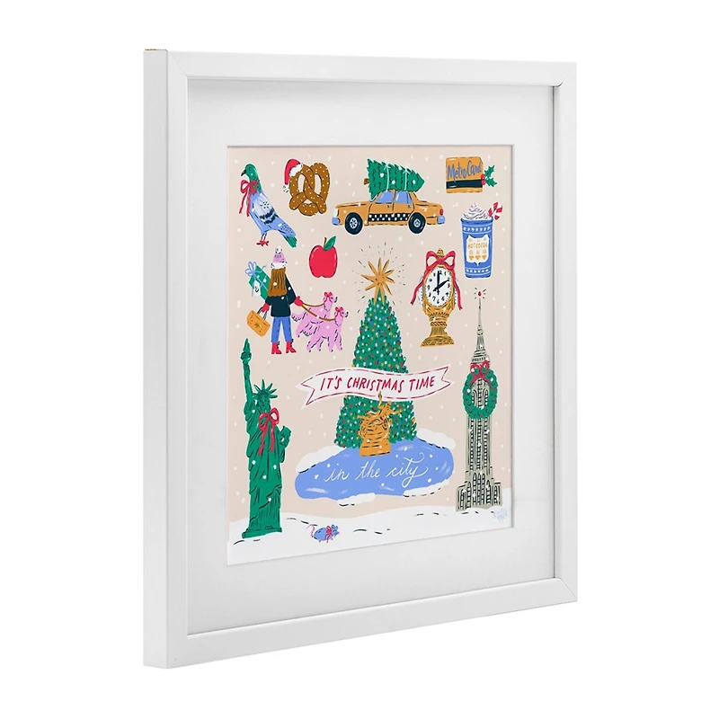 Stupell Industries Christmas In New York City Framed Print Under Glass Wall Art