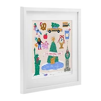 Stupell Industries Christmas In New York City Framed Print Under Glass Wall Art