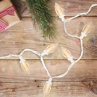 100ct. Warm White LED C9 Commercial Length Christmas String Lights with White Wire