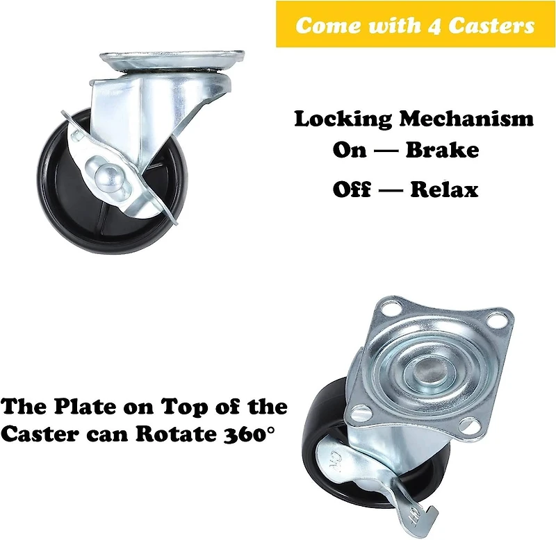 NEX™ Industrial Pipe Metal Table Legs with Casters
