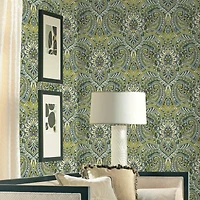 RoomMates Swept Away Green Peel & Stick Wallpaper