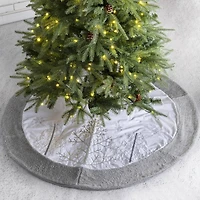 Glitzhome® 48" White Fleece Christmas Tree Skirt