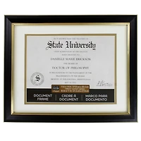 8 Pack: 8.5" x 11" Black & Gold Document Frame with Double Mat by Studio Décor®