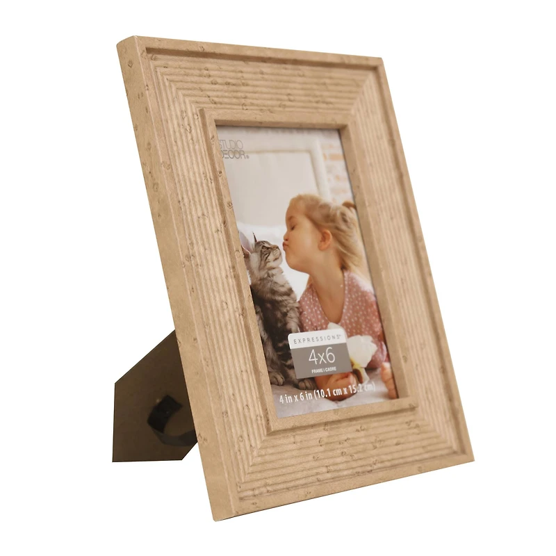 Expressions™ 4" x 6" Tan Ribbed Frame by Studio Décor®