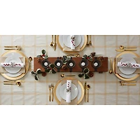 DII® 120" Gold Lurex Plaid Tablecloth