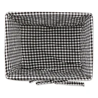 DII® Antique White Chicken Wire Baskets with Black Gingham Liners