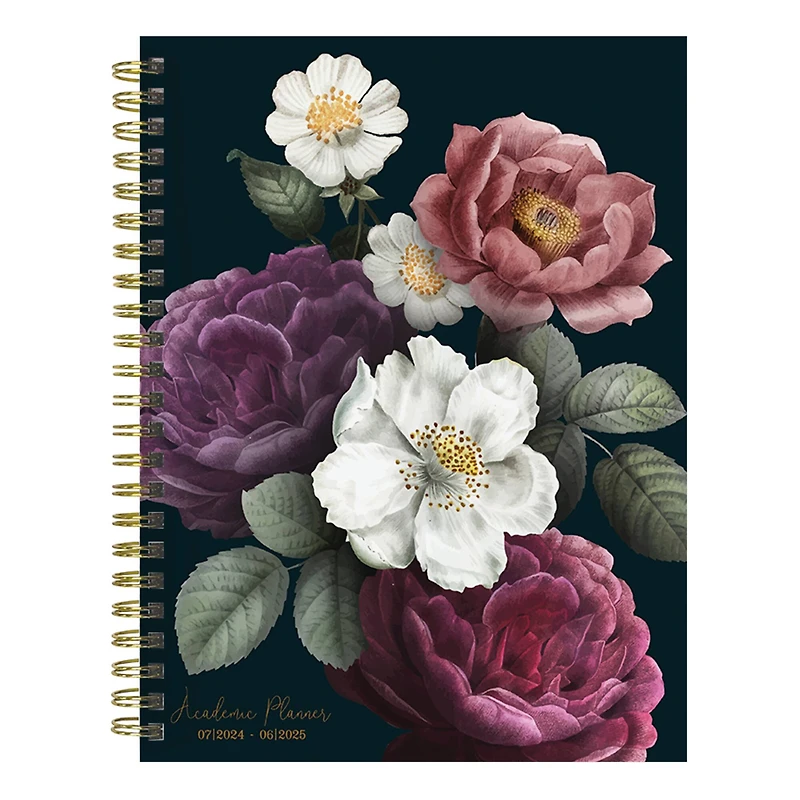 TF Publishing 2024 - 2025 Peony & Petals Medium Spiral Planner