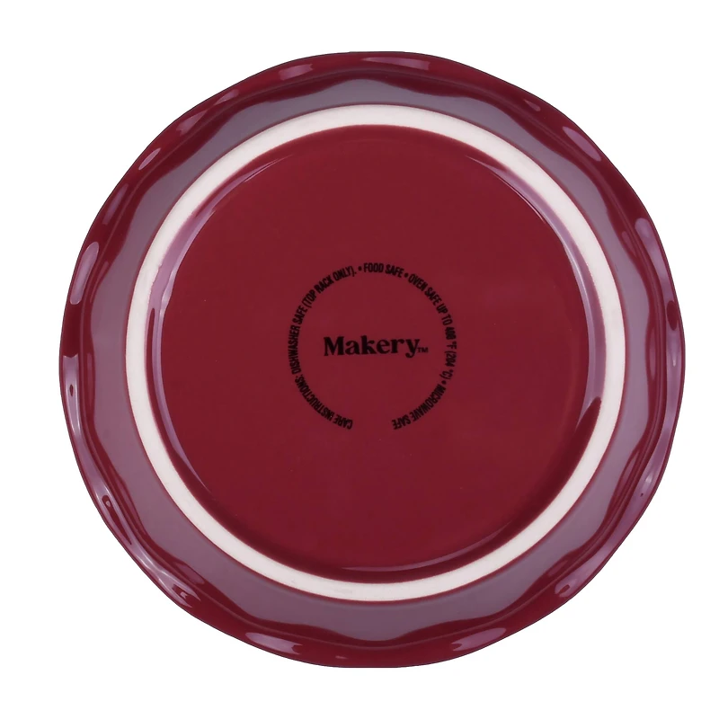 6" Mini Burgundy Ceramic Pie Plate by Makery™