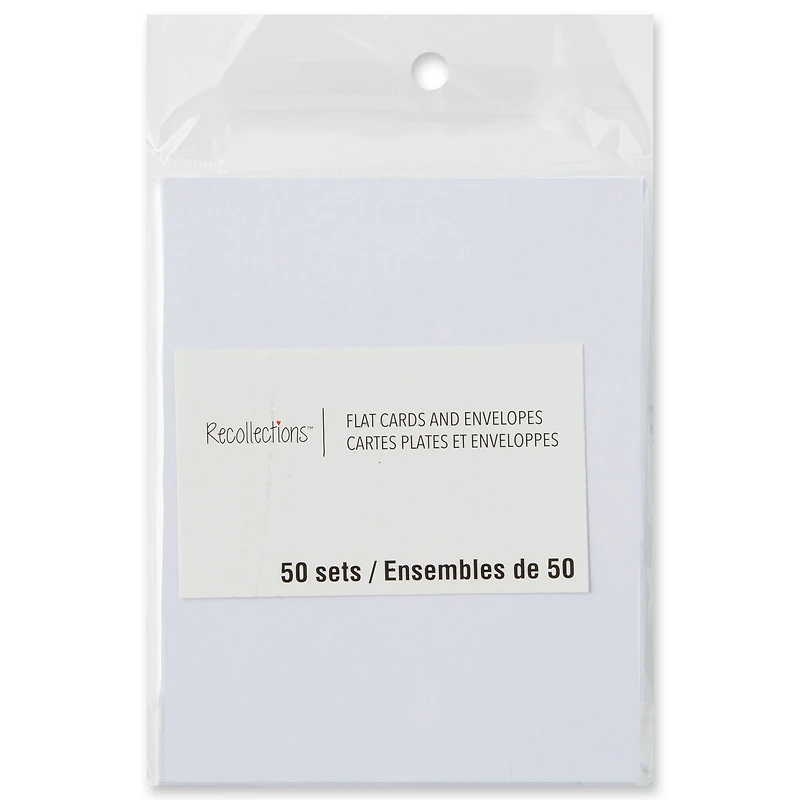 12 Packs: 50 ct. (600 total) 4.25" x 5.5" White Flat Cards & Envelopes by Recollections™