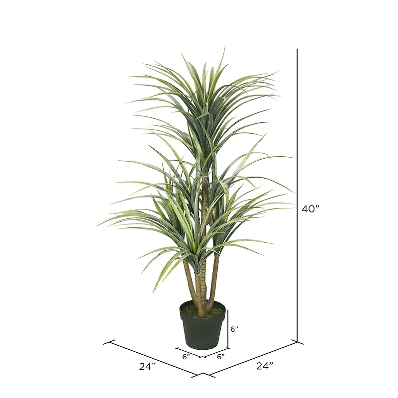 3.3ft. Potted Artificial Green Yucca Tree