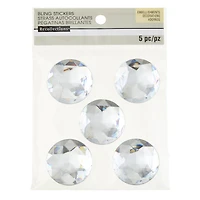 12 Packs: 5 ct. (60 total) Clear Jumbo Round Rhinestone Stickers by Recollections™