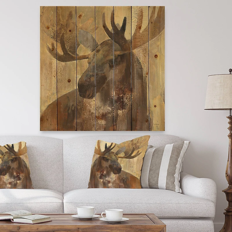 Designart - Into the Wild Gold Moose
